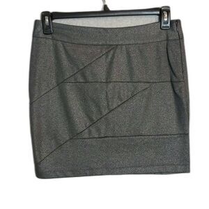 Catch My I Gray Shimmer Mini Skirt Stretch Juniors L Y2K